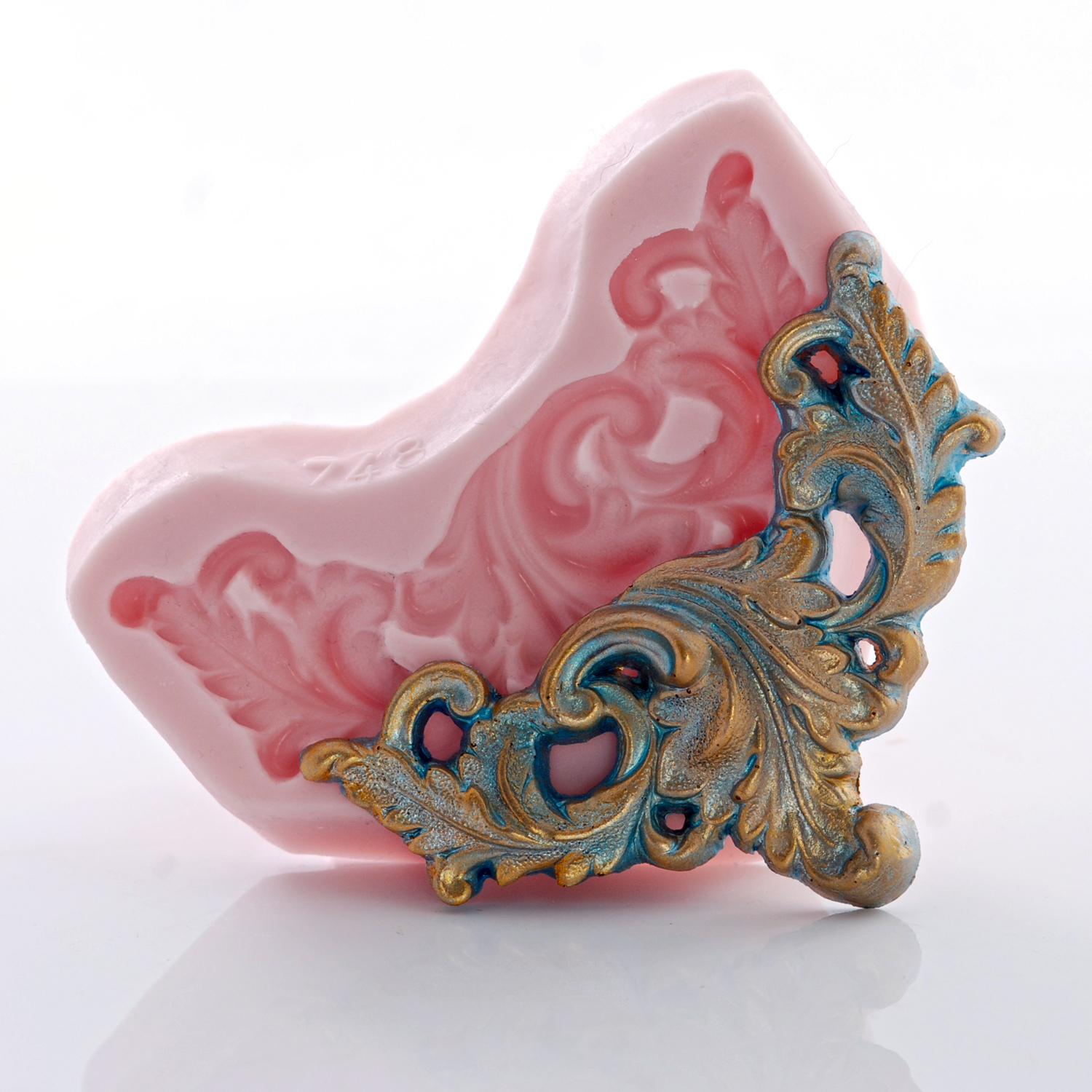 Silicone Mold Scroll Fondant Chocolate Sugar Resin Polymer Clay Metal Clay (748) gallery
