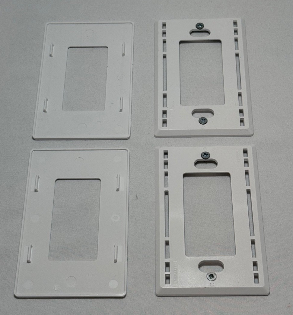 Two LUTRON WALLPLATE No Visible Screws. White/Blanco. Claro. Gloss Finish. gallery