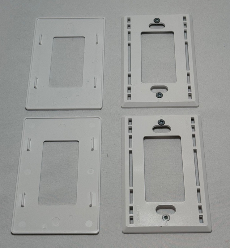 Two LUTRON WALLPLATE No Visible Screws. White/Blanco. Claro. Gloss Finish. gallery