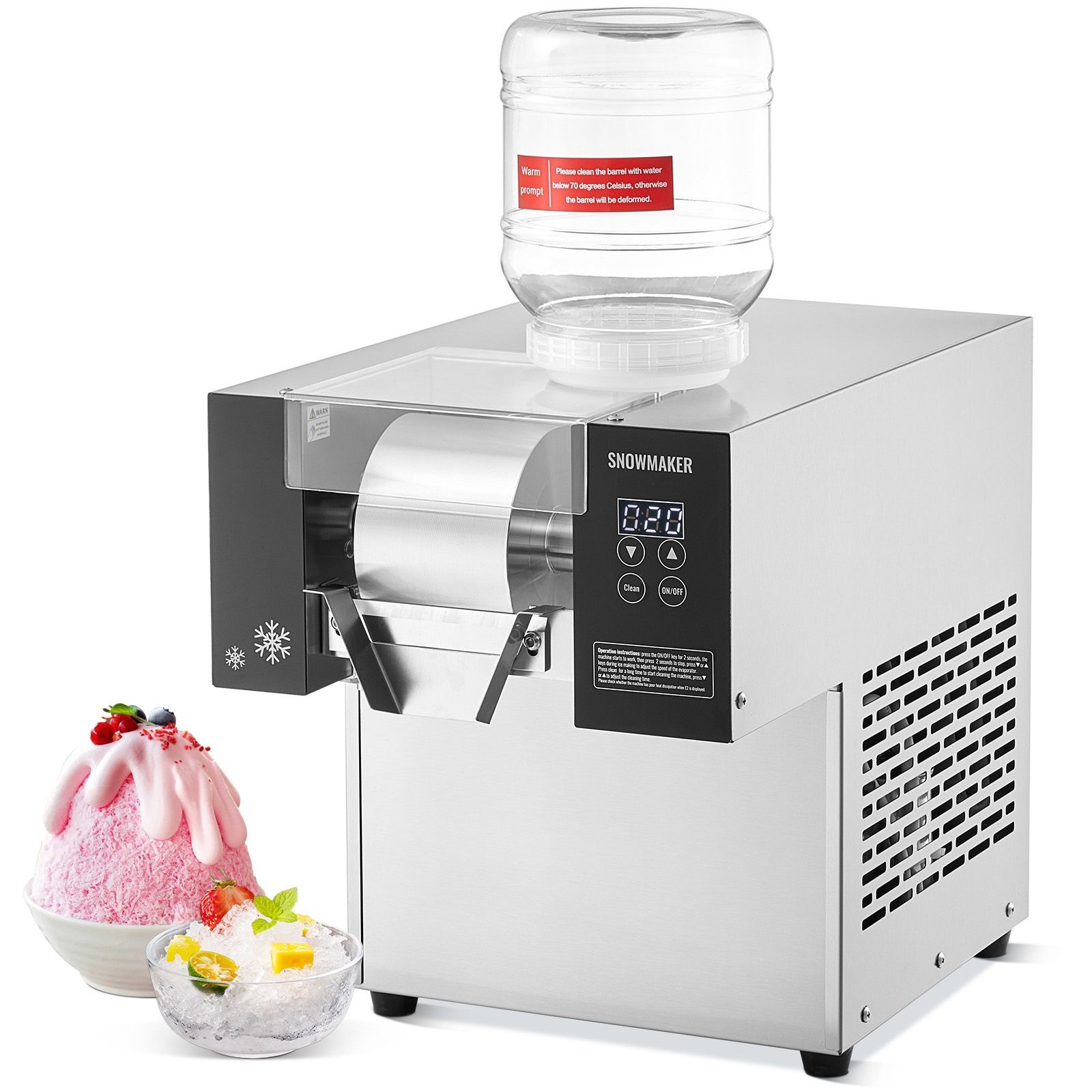 Commercial Snowflake Ice Machine, 375LBS/ 24H Snowflake Ice Maker, Stainless gallery