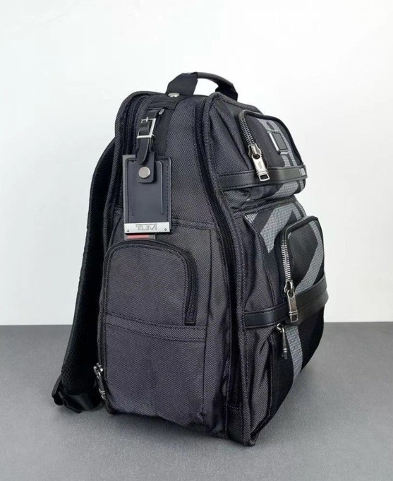 TUMI ALPHA3 Brief Pack Backpack Black Pattern Ballistic Nylon *Excellent* 5