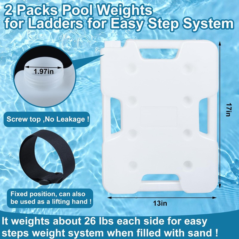 Pool Ladder Weights 2 Pack 52lb Above Ground Pools White Anchor Swimming Plastic gallery