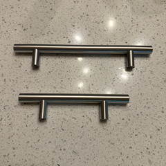 Modern Brushed Silver Bar Pulls 6 in, 5 in C-C, 12 Pack w/ Screws