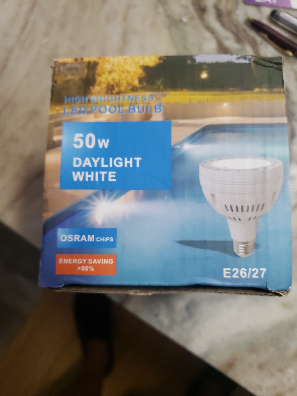 50W LED Pool Light Bulb 110V-120V Bright Daylight White Inground. NEW gallery