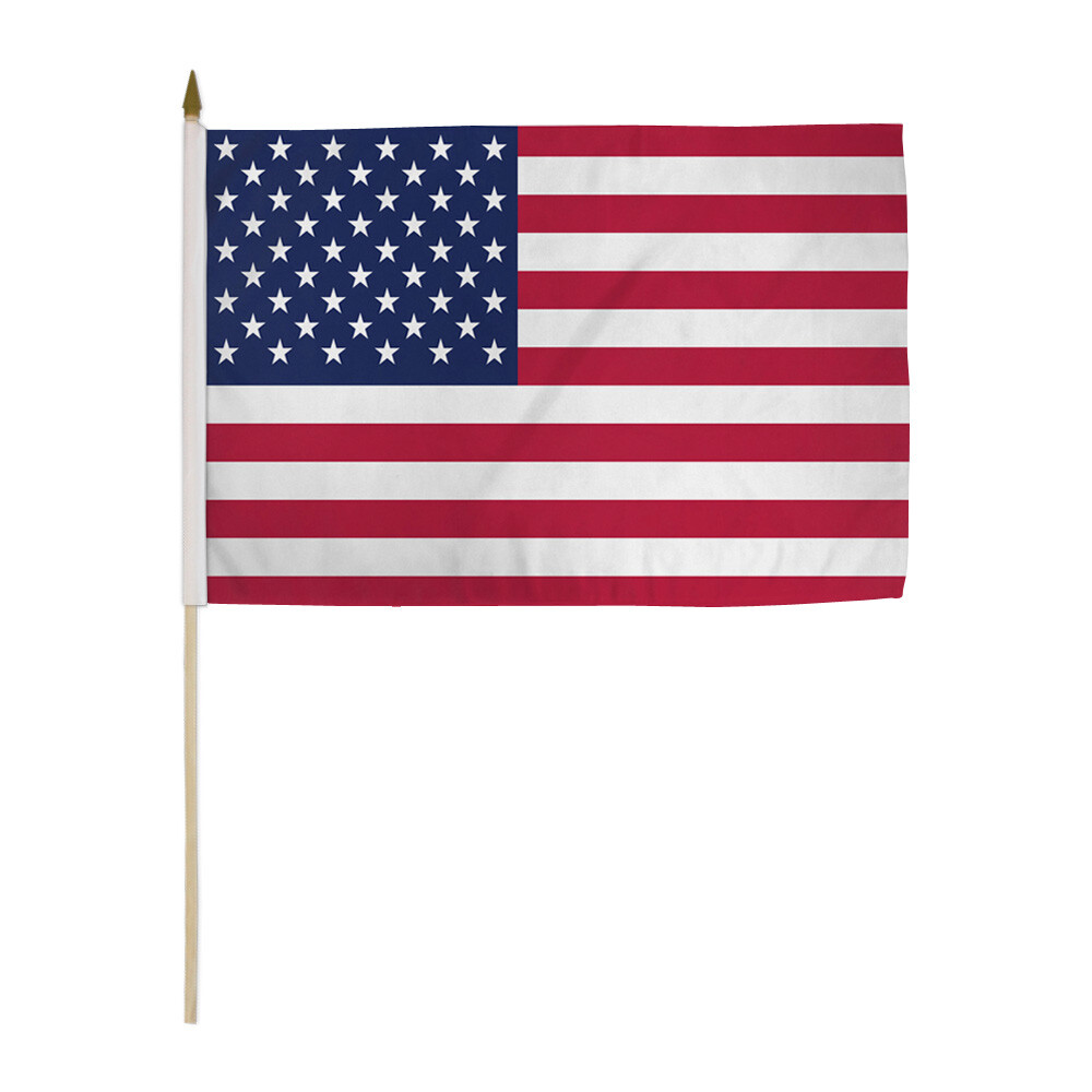 1 Dozen USA Stick Flag 12x18in Handheld American Flag gallery