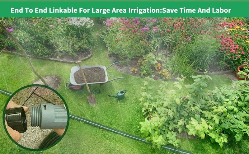 150 FT (75FT*2) Flat Sprinkler Hose for Lawn Watering Garden Soaker Hose w Holes gallery
