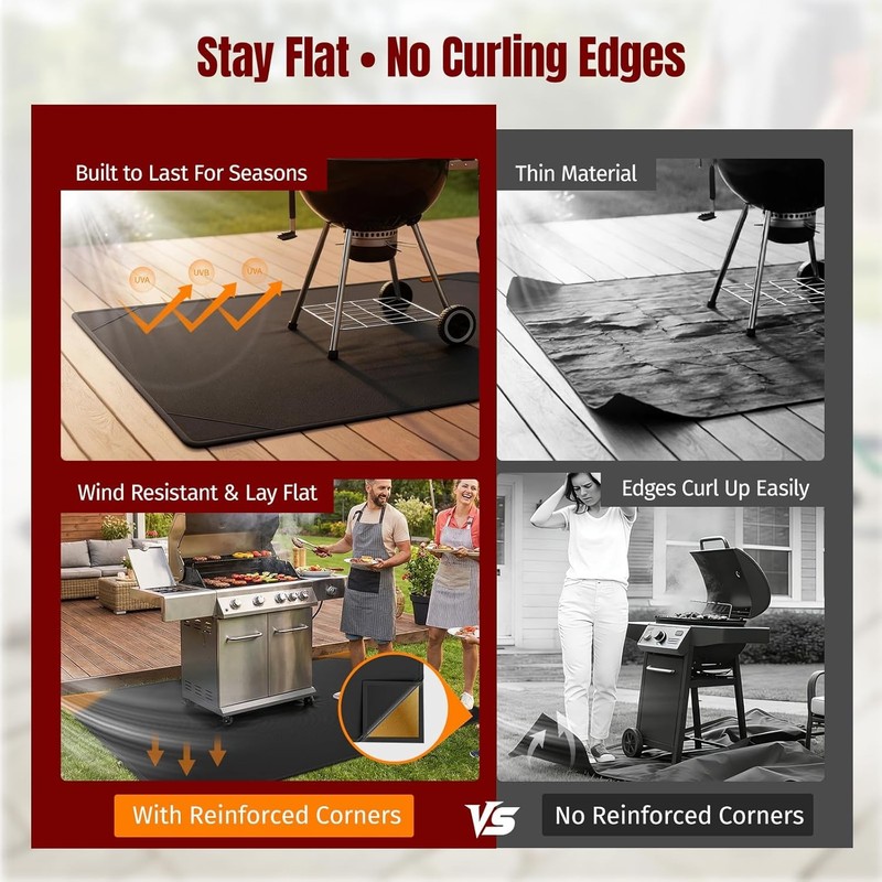 Fire Resistant Mat 65×52" Grill Mat for Deck, Fire Pit & Outdoor Cooking gallery