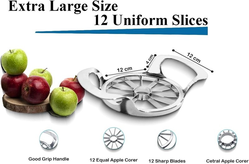 Apple Slicer and Corer - 12 Blade Extra Large, Stainless Steel Apple Cutter - He gallery