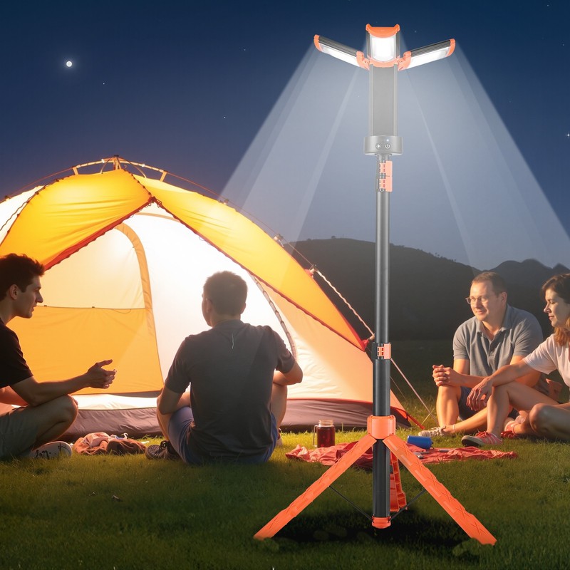 VEVOR LED Work Light with Stand Rechargeable Cordless Camping Light 8Ah 2200 LM gallery