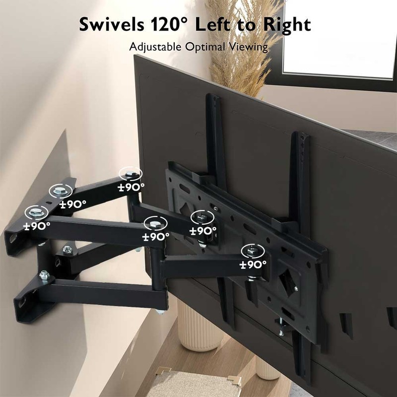 Swivel Tilt TV Wall Mount Bracket Full Motion Fits 26 32 40 42 46 50 55 60 70" gallery