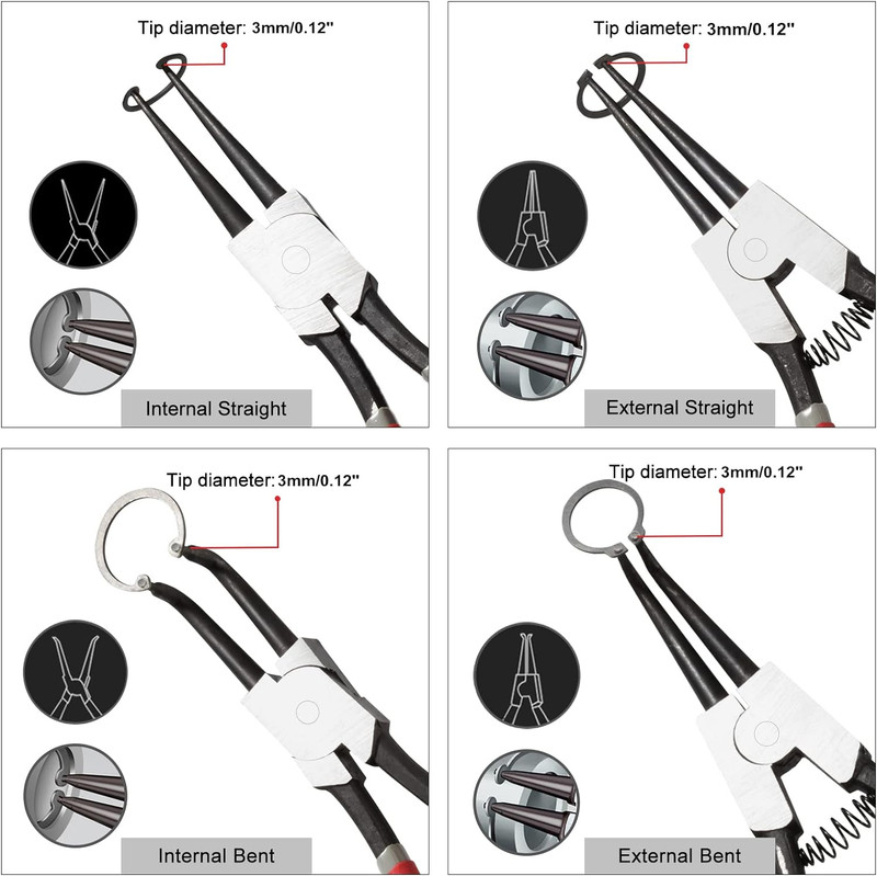LEONTOOL 13-Inch Snap Ring Plier Heavy Duty External Circlip Pliers Straight Jaw gallery