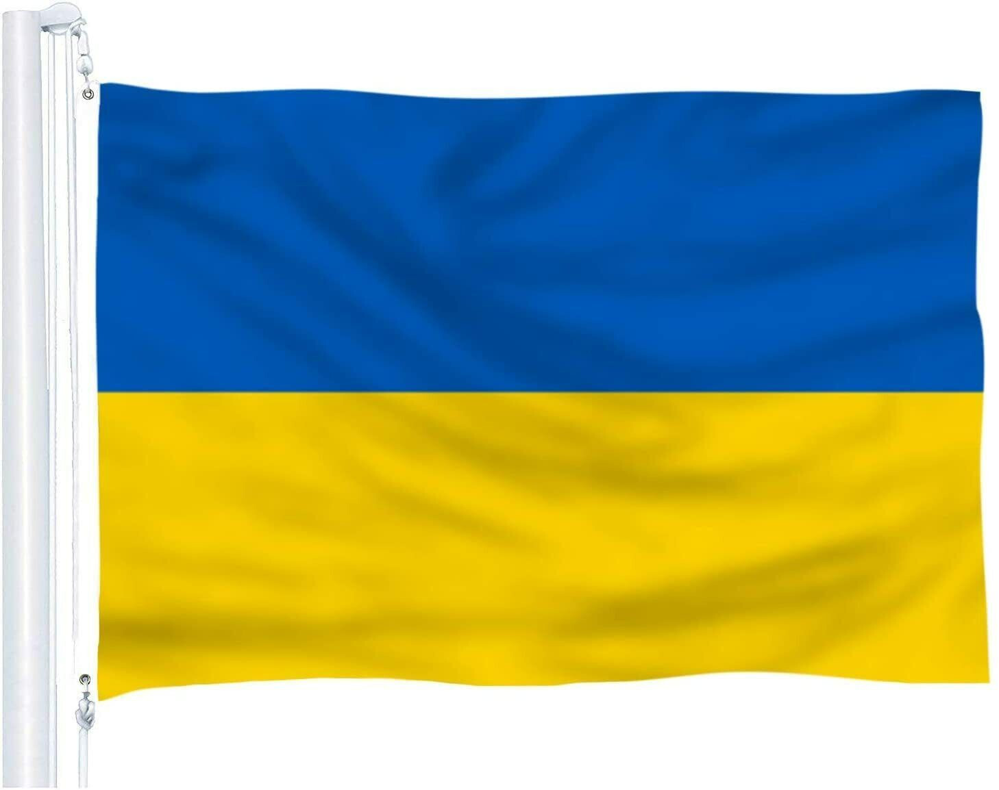 3x5Ft Ukraine Flag Plain Premium Quality Ukrainian House Banner Grommets 100D US gallery