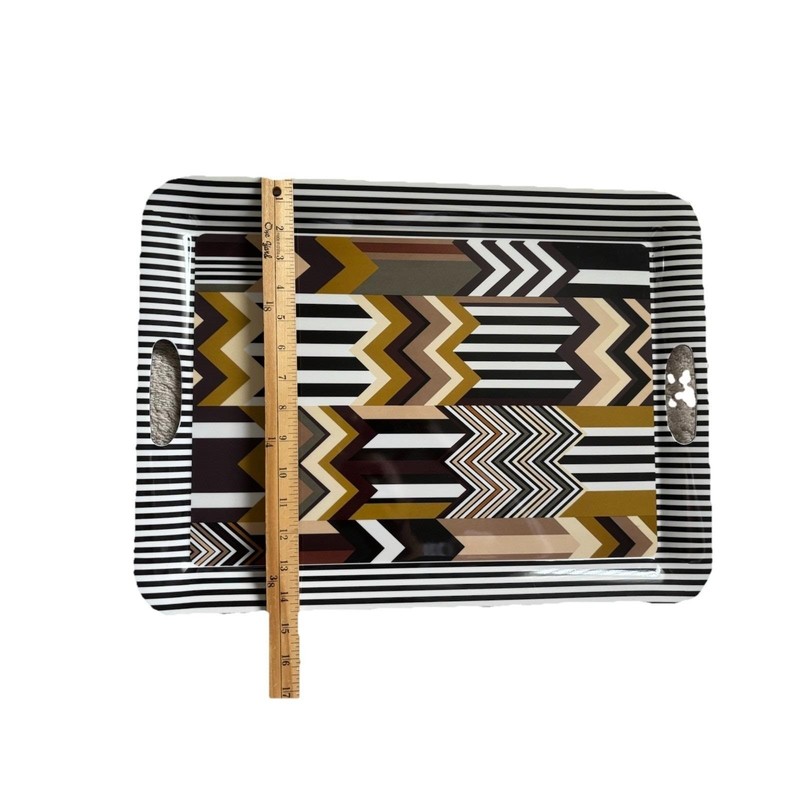 Missoni Target Zig Zag Chevron Serving Tray Large 20" Brown Black Designer Party gallery