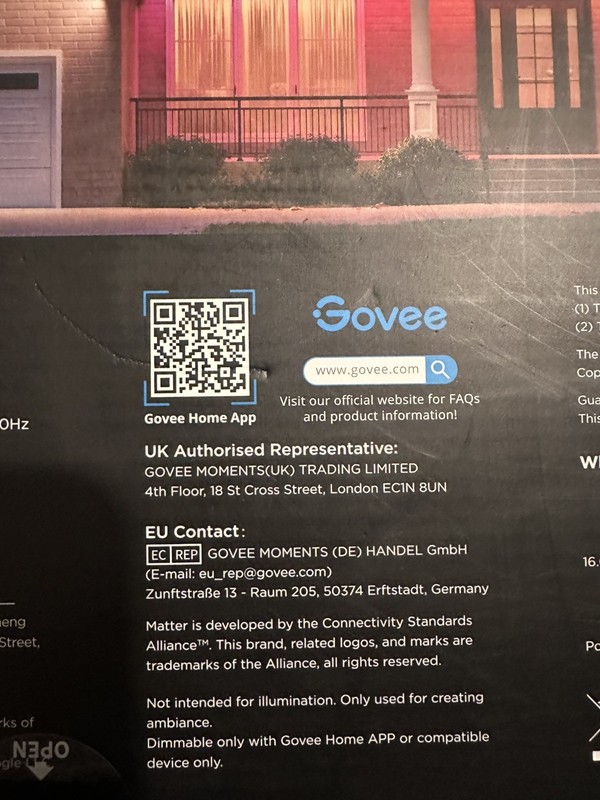 Govee Permanent Outdoor Lights 2 150ft White Version H705F Brand New unused! gallery