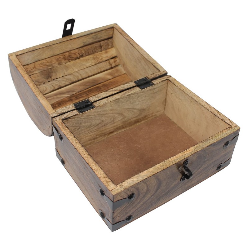 Nautical Cove Pirate Treasure Chest with Iron Lock and Skeleton Key - Wood Box gallery