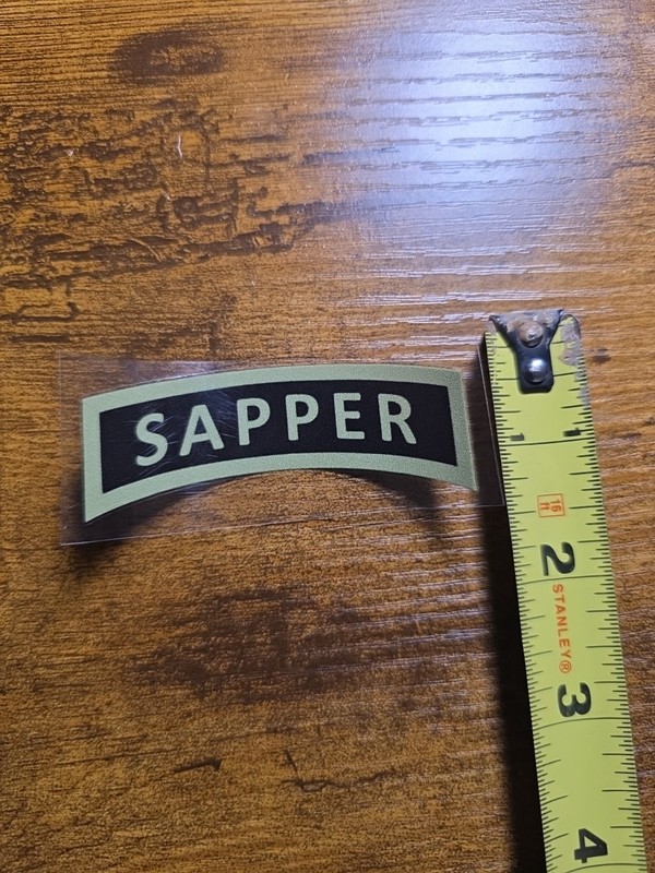Sapper Tab Subdued 3in UV DTF Decal Waterproof Made In USA gallery