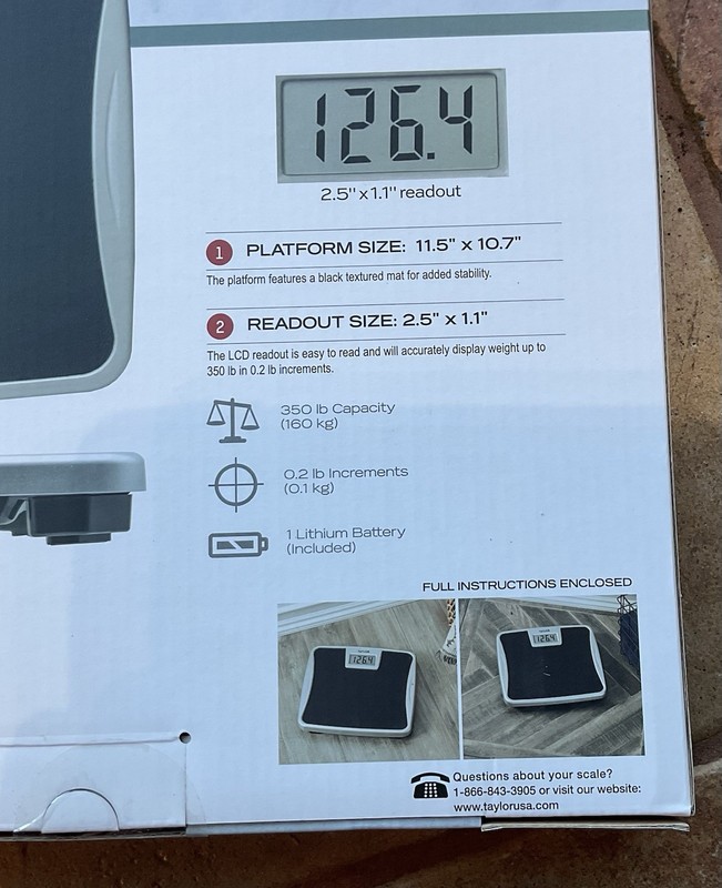 TAYLOR 7329B Digital Bathroom Scale Satin Silver 350 Lbs Capacity New gallery