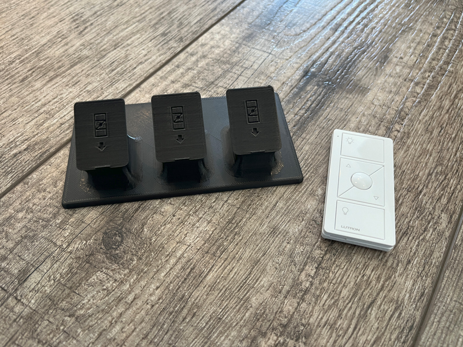 Remote Stand for Lutron Caseta Pico Remote - Triple Pedestal - Black gallery