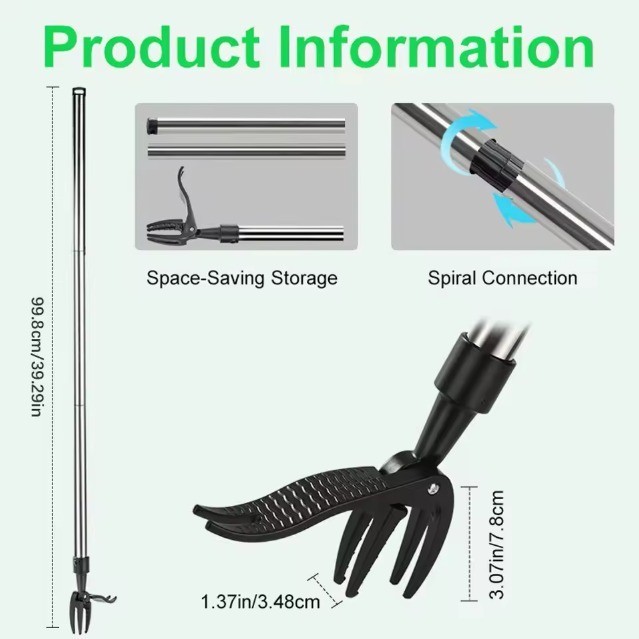 Weed Puller Stand Up Weeder Long Handle Root Remover Garden Tool gallery