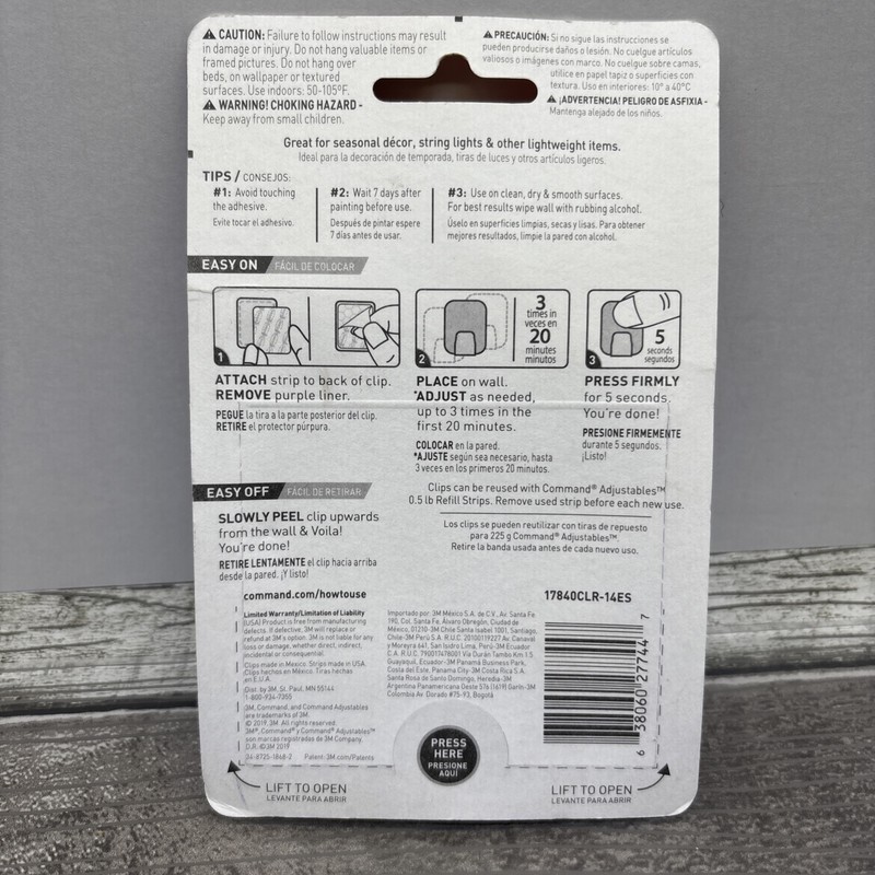 3M Command Adjustables 14 Clips With 30 Strips, Holds 0.5 Lb {19} gallery