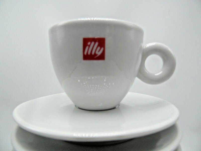 ILLY CAPPUCCINO CUPS LOGO (12 CUPS) & (12 SAUCERS) Porcelain 6 oz capacity gallery