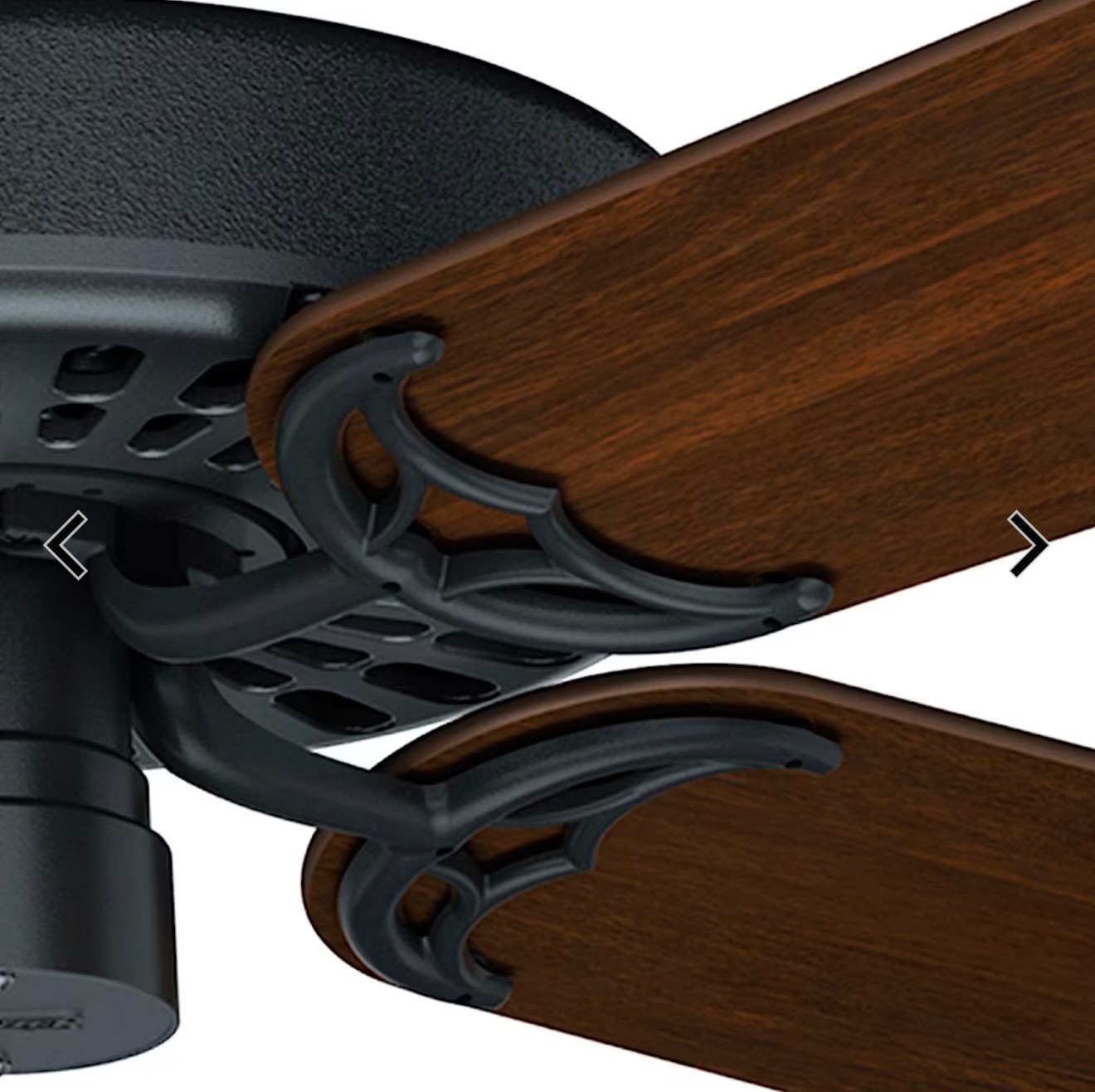 HUNTER 52" CAST IRON BLACK WALNUT BLADE OUTDOOR DAMP Ceiling Fan NO REPAIRS gallery