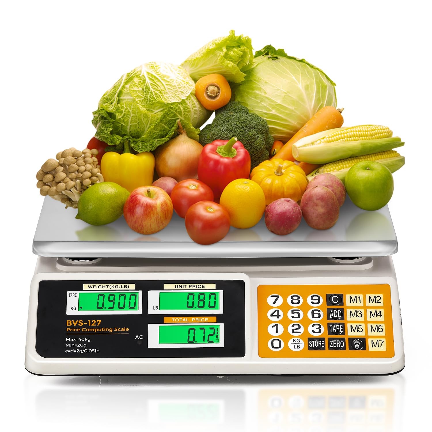 Price Computing Scale 88lb/ 40kg, Commercial Food Weighing Scale 2g Division,... gallery
