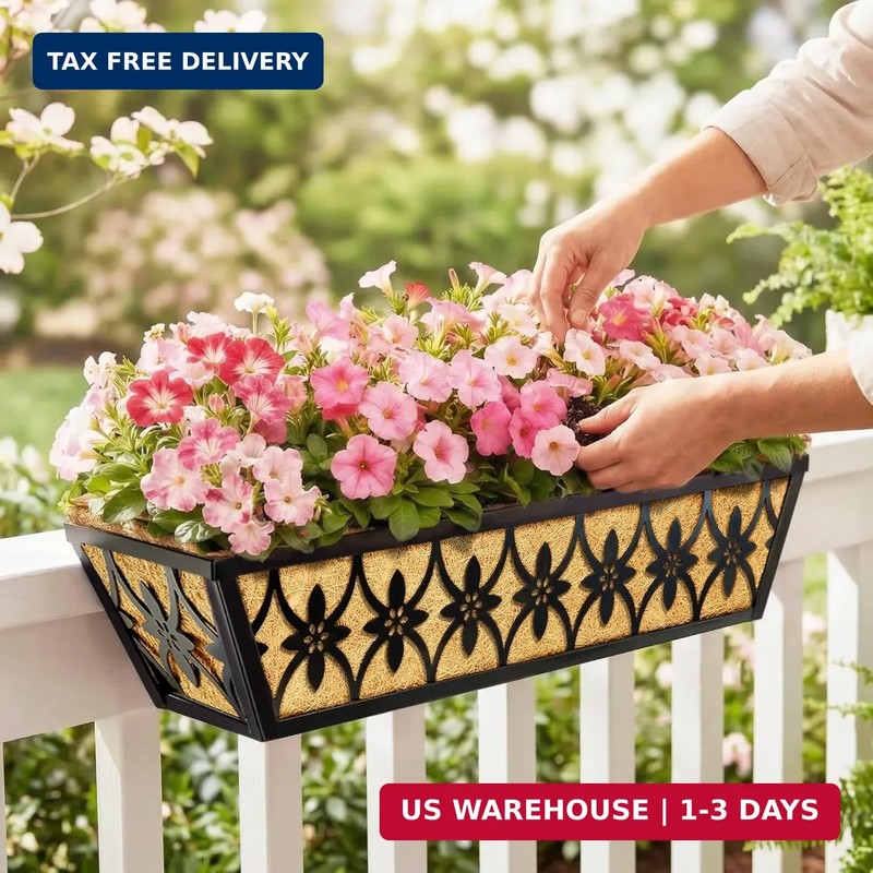 30 Inch Window Boxes Planters Railing Planter Box - 2 Pack Deck Railing Planter gallery