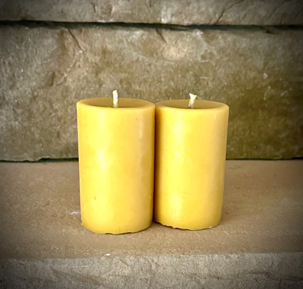 Handmade 100% Pure Beeswax Pillar Candle 2" x 3" 100% Cotton Wick gallery