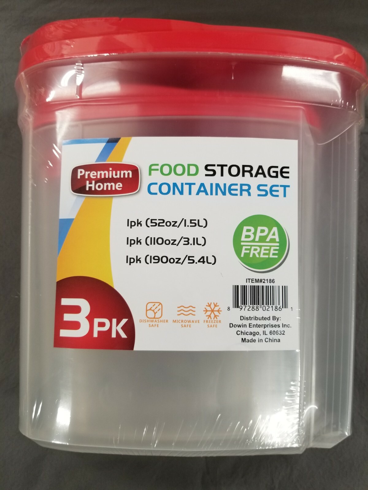 3 Pack Food Storage Container - Cereal Keeper - 52oz-110oz-190oz - BPA Free -NEW gallery
