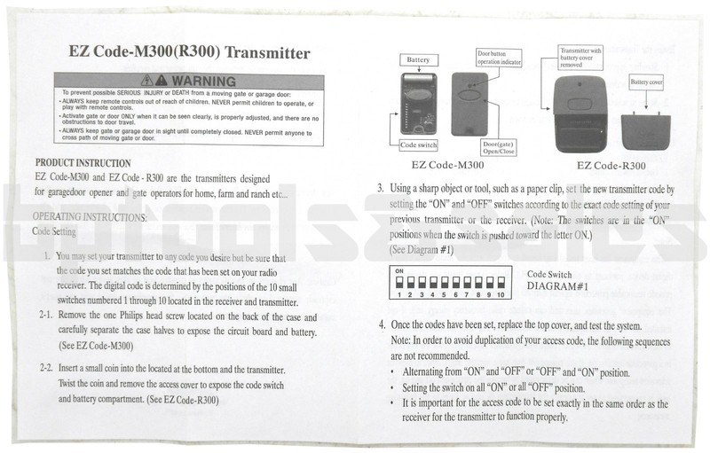 10 Digit Pins EZ Code Remote Control Garage Door Gate Opener Transmitter 300 MHz gallery