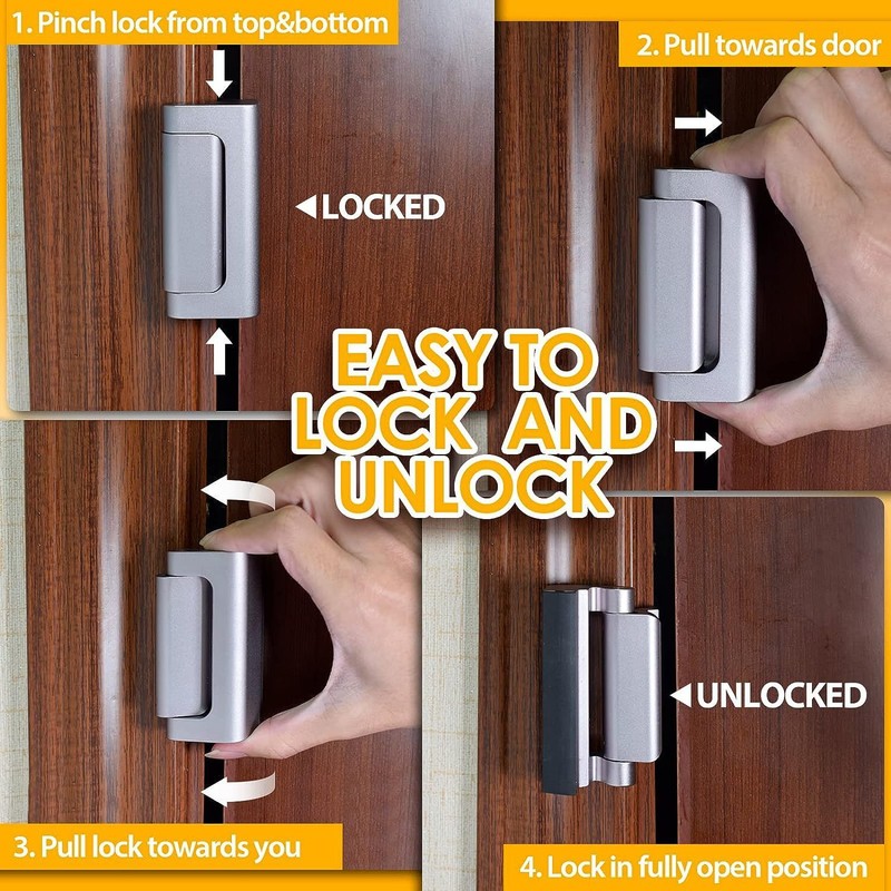 2 Pack Home Security Door Lock Childproof Door Reinforcement Lock Upgrade Design gallery