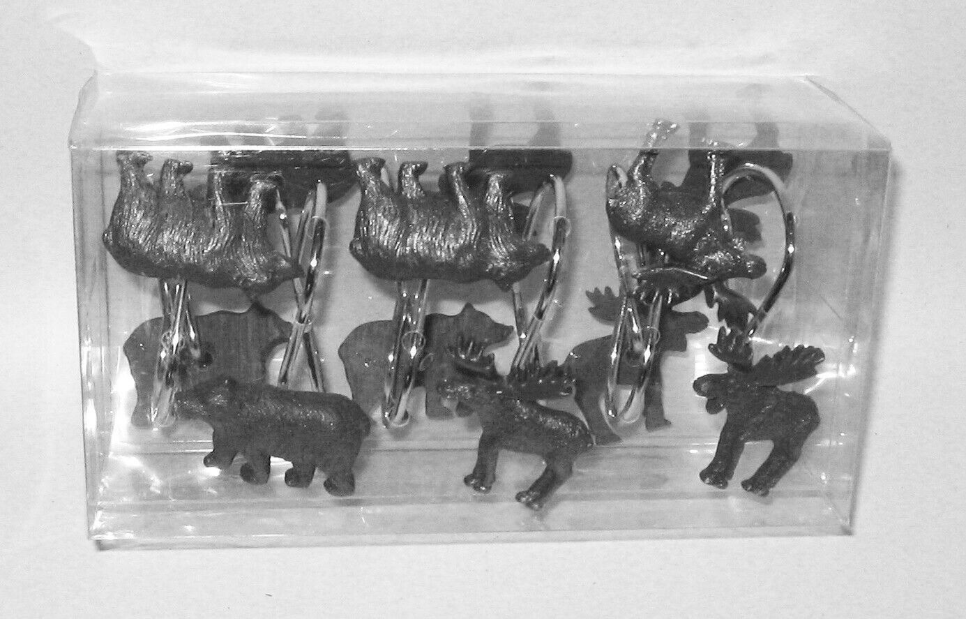 BEAR & MOOSE (Pewter Color) Shower Curtain Hooks - New - 12 Shower Curtain Rings gallery