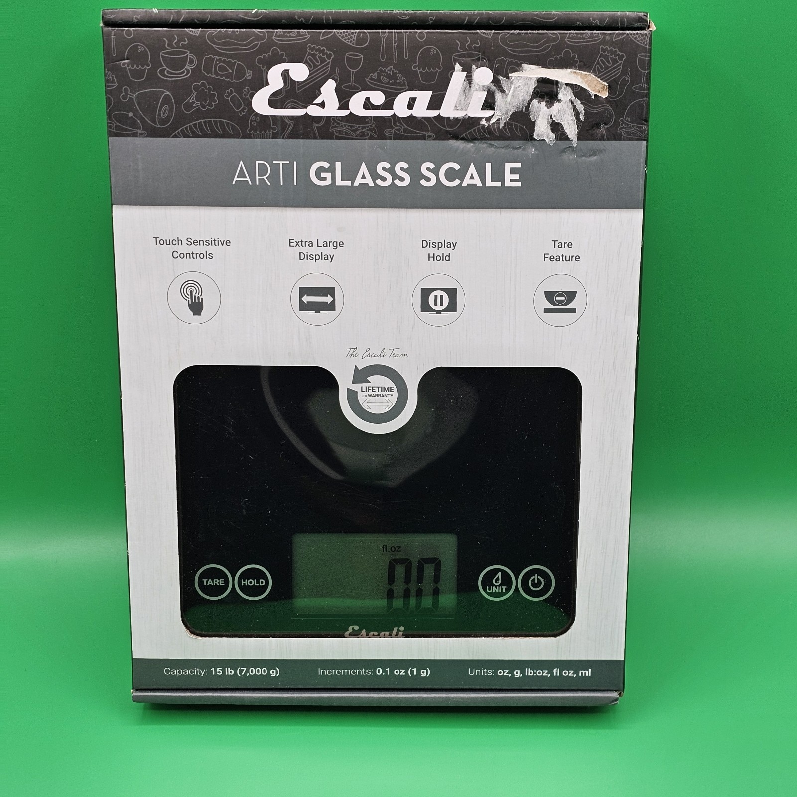 Escali Arti Glass Digital Kitchen Scale Model 15790 Black New Open Box 15 lb... gallery