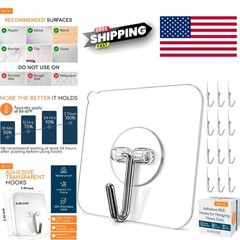 Waterproof Wall Hooks for Smooth Surfaces No Drill 22 Pounds Capacity