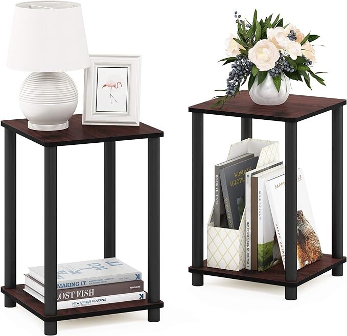 Side Table for Small Spaces Coffee Tray Sofa End Table Bedside Night Stand 2 Pcs gallery