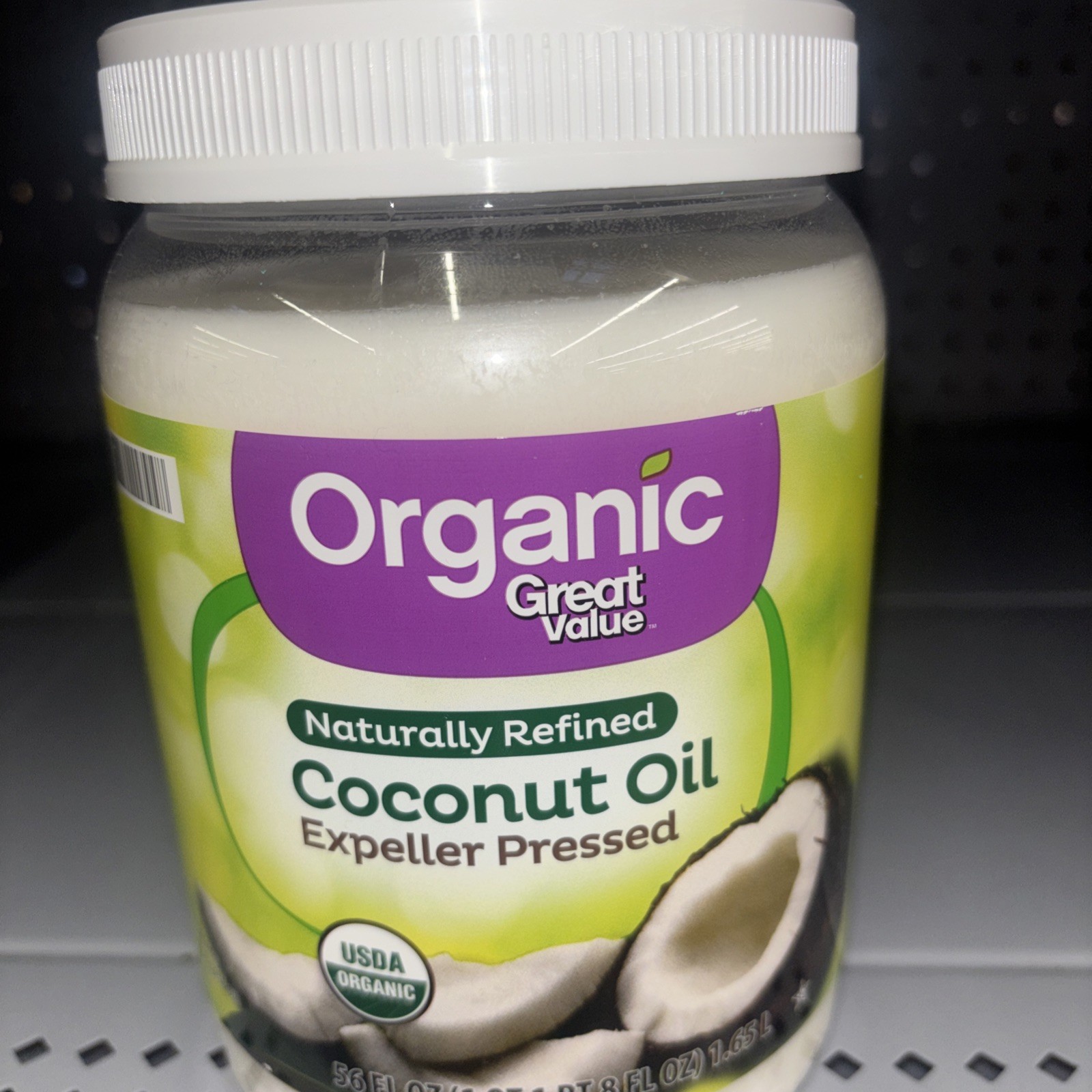 Great Value Organic Naturally Refined Coconut Oil, 56 fl oz gallery