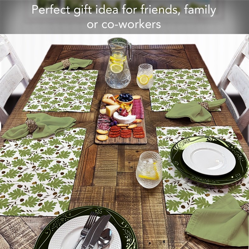 Oak Leaves 4-Pack Poly-Cotton Blend Placemats Manufactured in The USA gallery