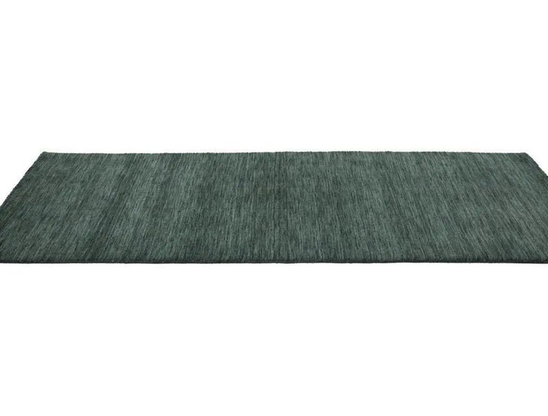 Dark Green Solid Design Hand-Loomed 3X8 Gabbeh Wool Runner Rug Oriental Carpet gallery