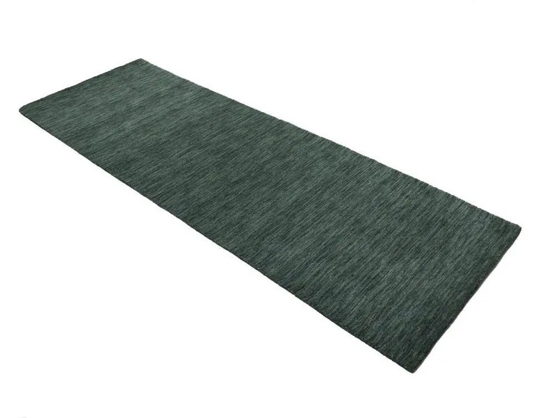 Dark Green Solid Design Hand-Loomed 3X8 Gabbeh Wool Runner Rug Oriental Carpet gallery