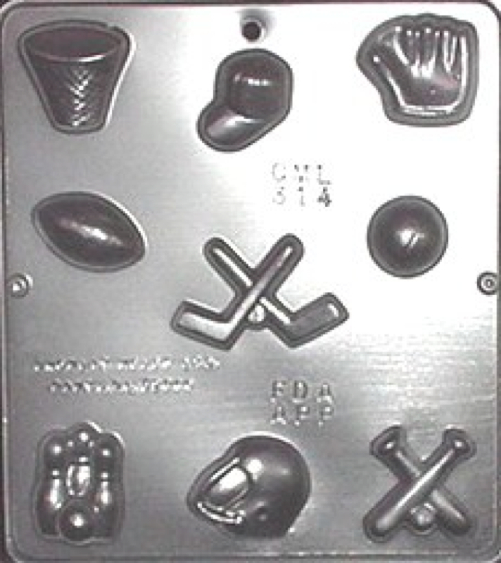 Sports Assortment Chocolate Candy Mold 314 NEW gallery