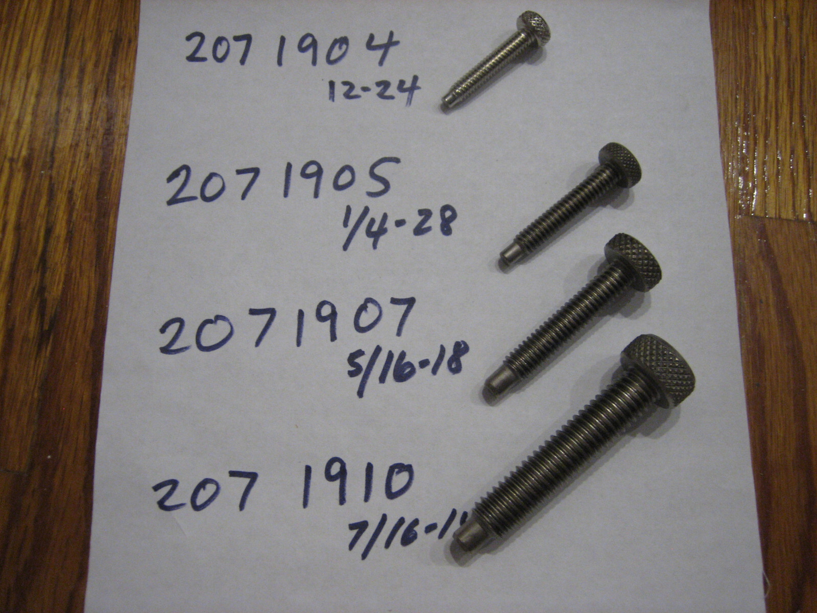 Vice Grip Replacment Adj. Screws; set of 4(v.sm-sm-med-lg)2071904,1905,1907,1910 gallery