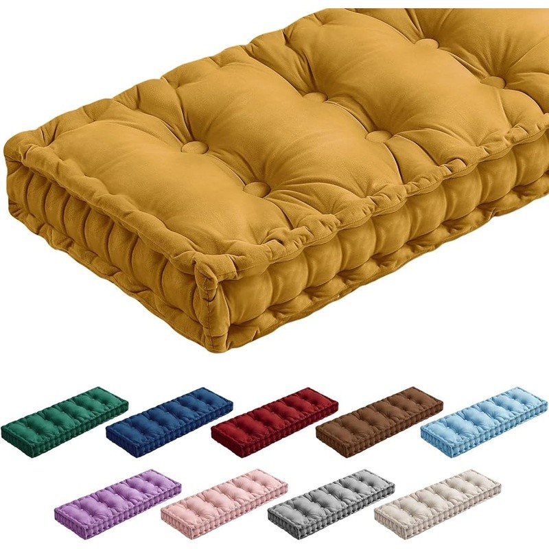 Tufted Velvet Bench Cushion Memory Foam Indoor Seating Soft Durable Comfort New gallery