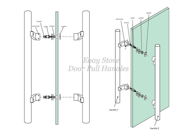 PostMount Offset/Modern Round Bar/Ladder/H-shape/ Push-Pull Door Black gallery
