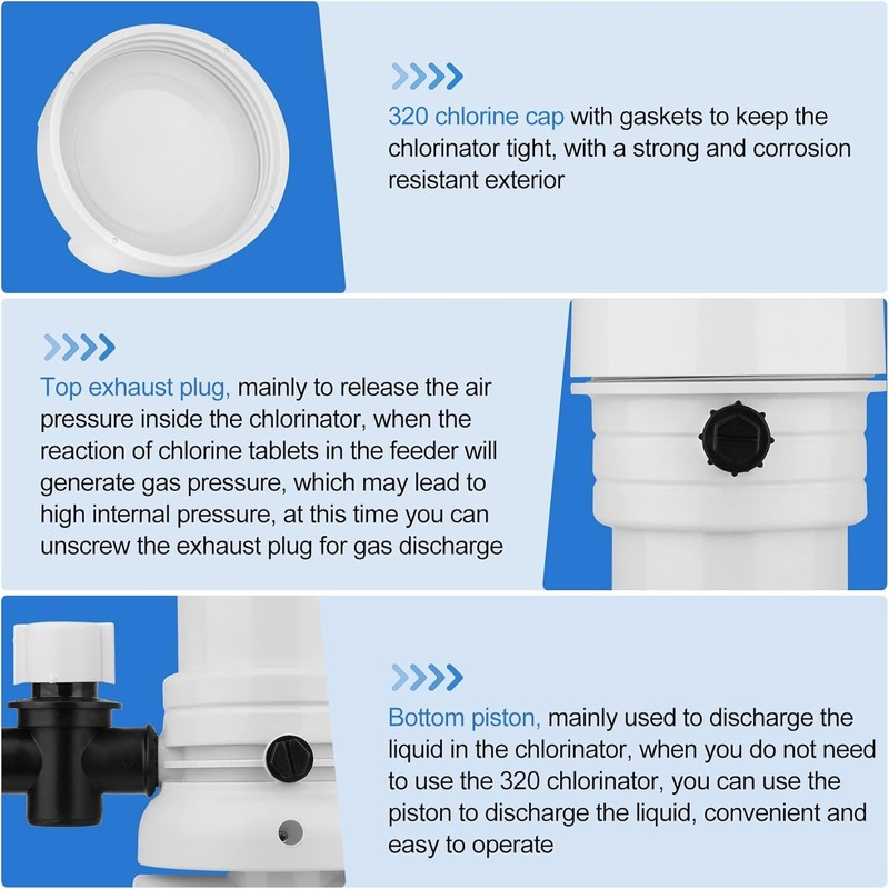 Upgraded320 Pool Chlorinator Automatic Chlorine/Bromine Inline Feeder Compatible gallery