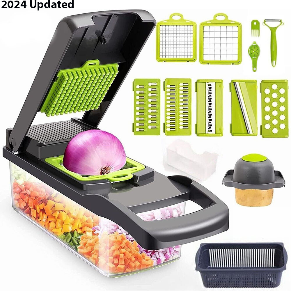 16 In 1 Fruit Vegetable Slicer Cutter Food Onion Veggie Dicer Chopper Kitchen US gallery