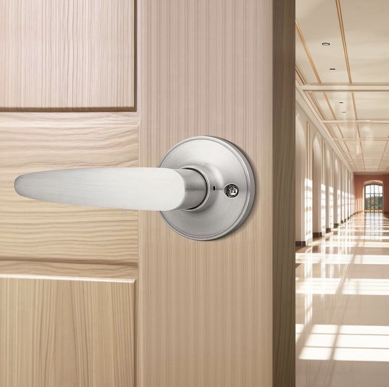 6-Pack Single Door Hardware Dummy Lever Door Handles for Closets Satin Nickel gallery