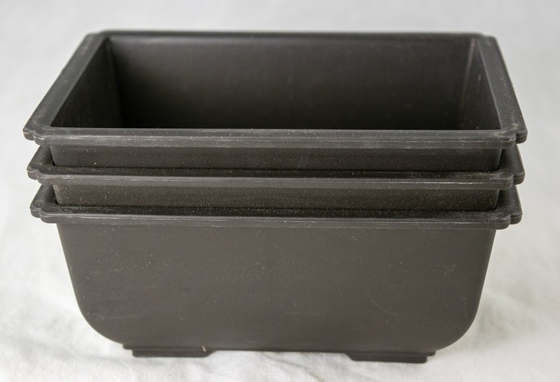 3 Rectangular Plastic Bonsai Training Pot, Succulent Planter 5.75"x 4.25"x 2.5" gallery