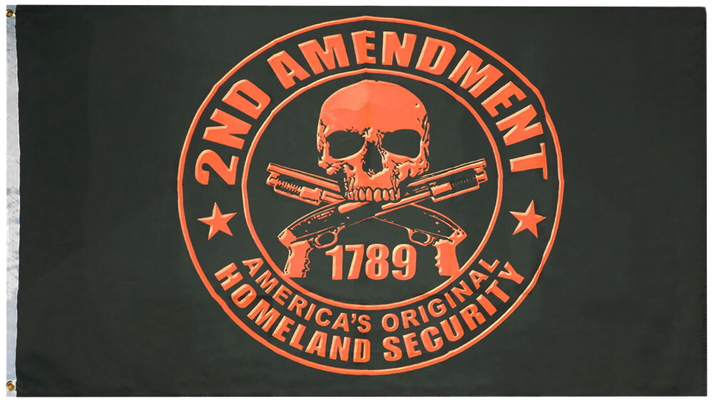 2nd Amendment 1789 Homeland Security Black Red 100D Woven Poly Nylon 3'x5' Flag gallery