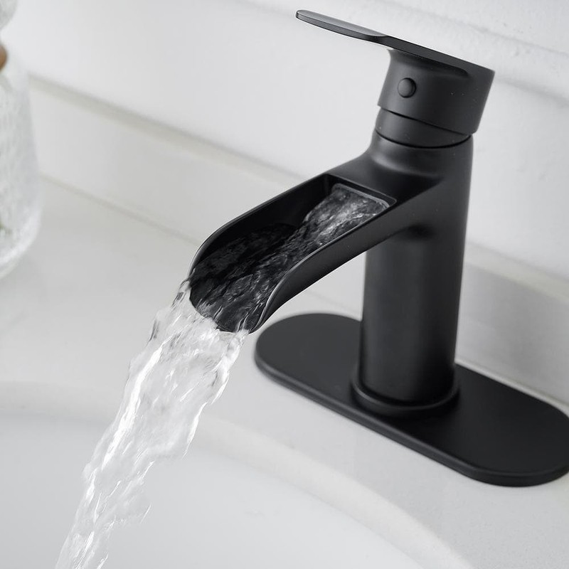 BWE Waterfall Single Handle Single Hole Modern Bathroom Faucet Bathroom gallery